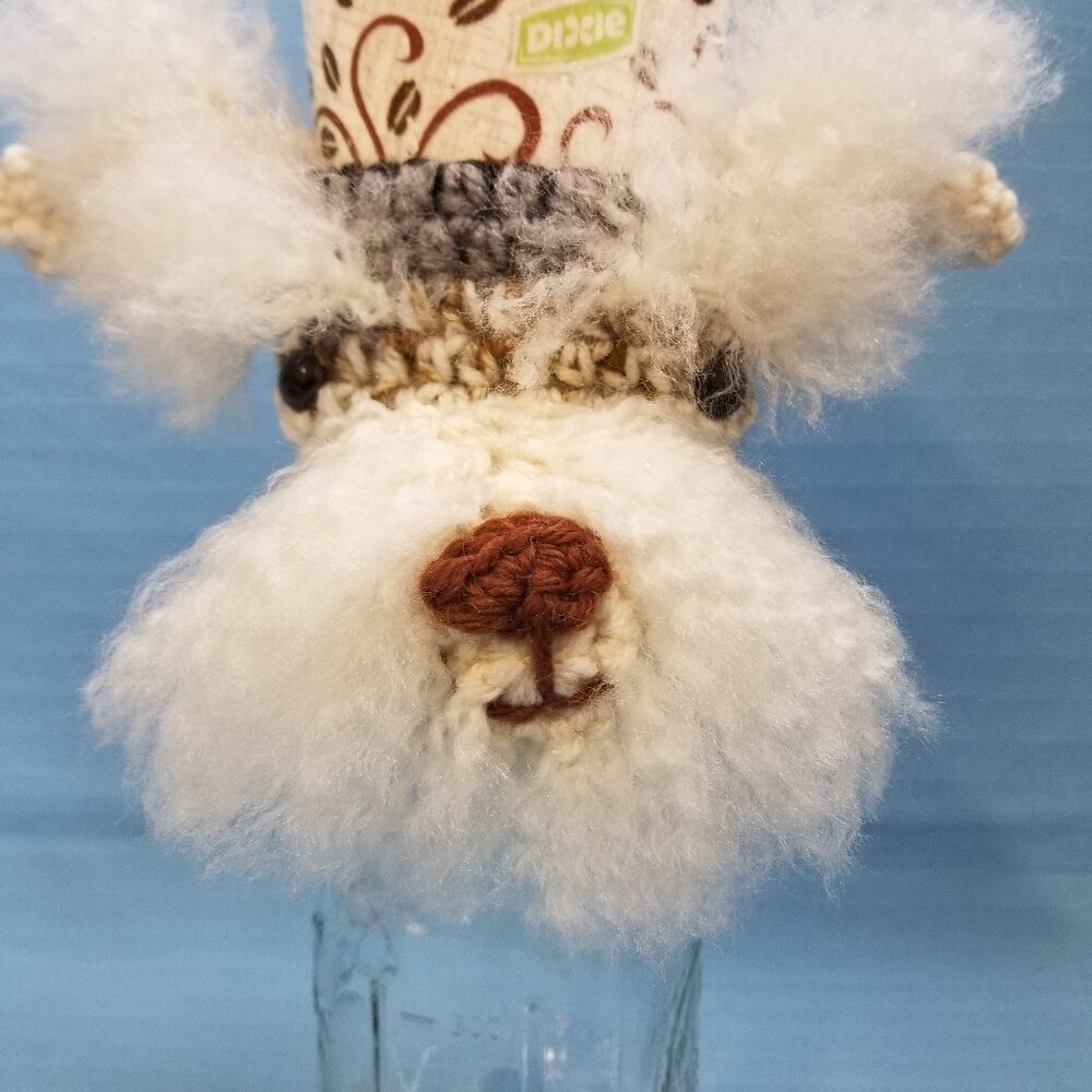 Terrier Mix Breed  Puppy Dog Crochet Handmade Cup Cozy Holder Gifts by Bren